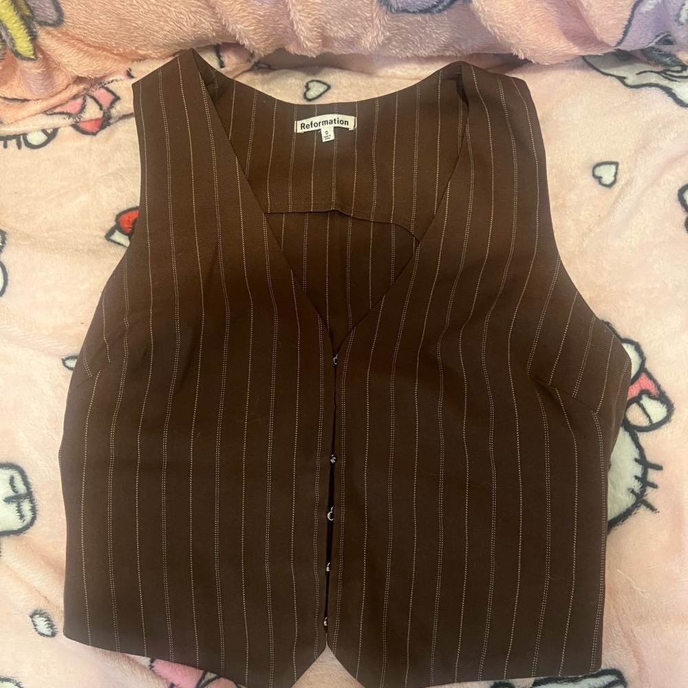 Reformation Cohen vest & pant set striped - Picture 6 of 12